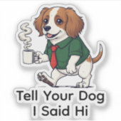 Funny Irish Water Spaniel Business Suit Coffee  Sticker (Voorkant)