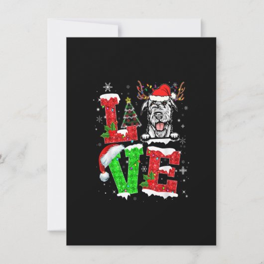 Funny Irish Wolfhound Dog Tree-kerstlampjes Xm Kaart (Voorkant)