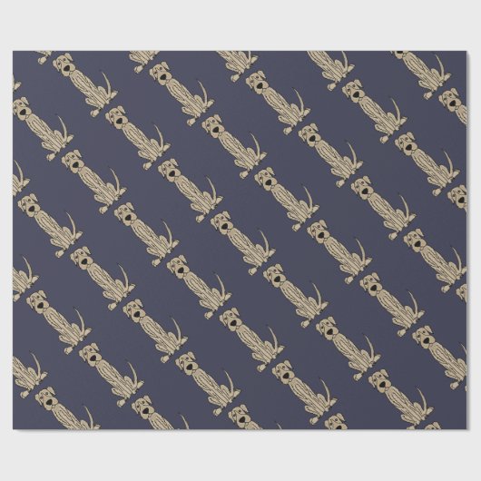 Funny Irish Wolfhound Puppy Dog Art Cadeaupapier (Vlak)