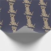 Funny Irish Wolfhound Puppy Dog Art Cadeaupapier (Hoek)