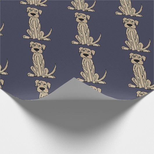 Funny Irish Wolfhound Puppy Dog Art Cadeaupapier (Hoek)