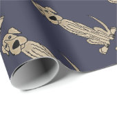 Funny Irish Wolfhound Puppy Dog Art Cadeaupapier (Rol Hoek)