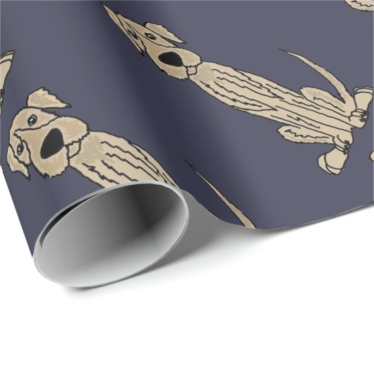 Funny Irish Wolfhound Puppy Dog Art Cadeaupapier (Rol Hoek)