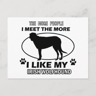 Funny irish wolfshond design briefkaart