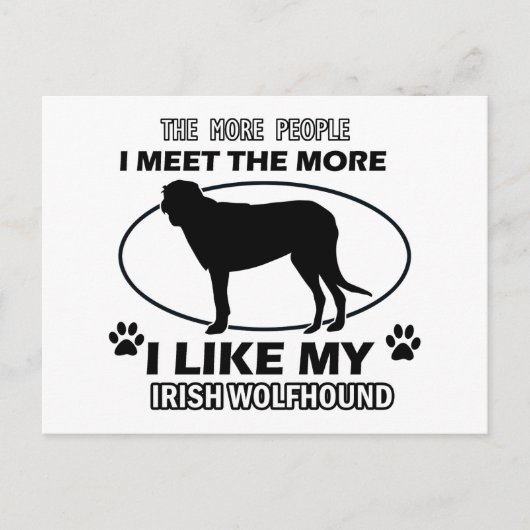 Funny irish wolfshond design briefkaart (Voorkant)