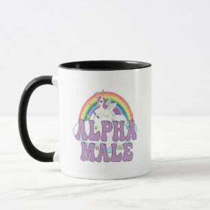 Funny Ironic Alpha Male Unicorn Rainbow Magical Mok