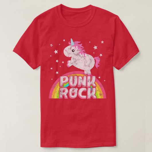 Funny Ironic Cool Unicorn Punk Rock Music T-shirt  (Design voorkant)