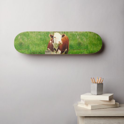Funny Ironic Koe 4André Skateboard (Muurkunst (Horizontaal))