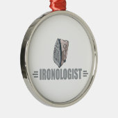 Funny Ironing Metalen Ornament (Rechts)