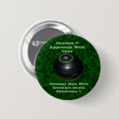 Funny Irritable Man Lawn Bowls Syndrome Ronde Button 5,7 Cm (Voorkant /achterkant)