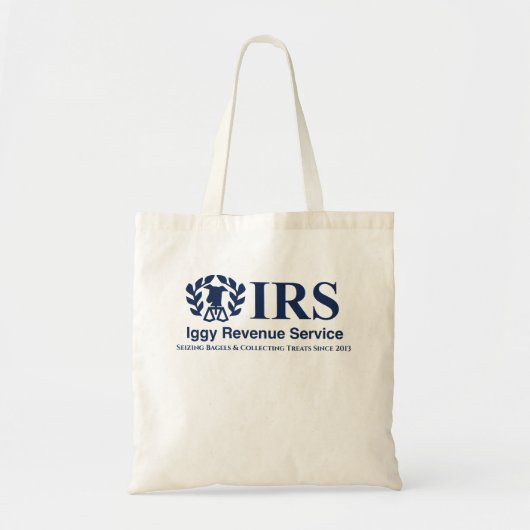 Funny IRS Iggy Revenue Service Italiaanse Greyhoun Tote Bag (Voorkant)