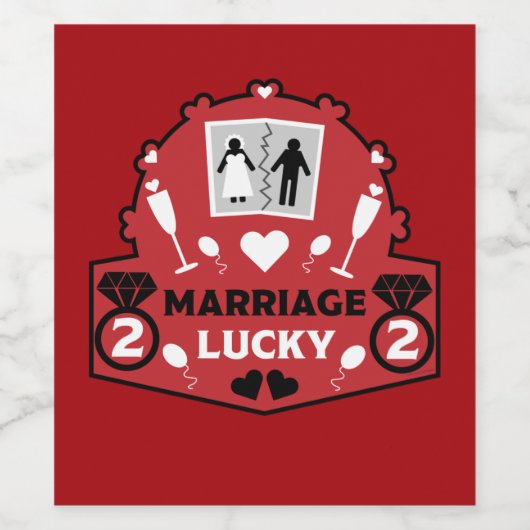 Funny is net weer getrouwd wijn etiket (Enkel label)