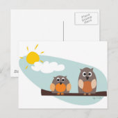 Funny is op zonnige dag een filiaal verschuldigd briefkaart (Voorkant / Achterkant)