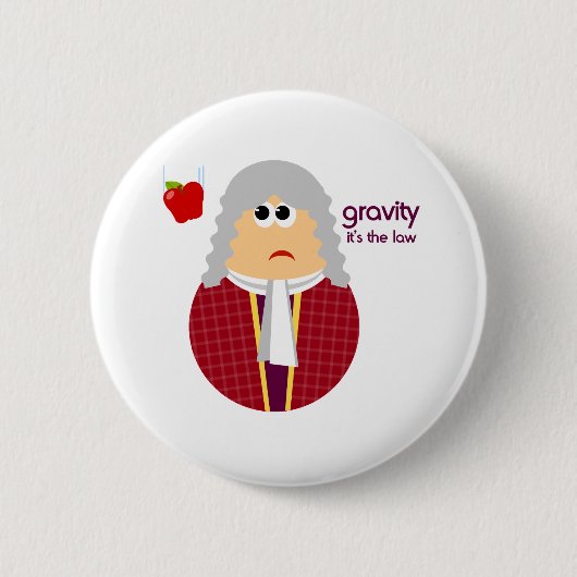 Funny Isaac Newton Button (Voorkant)