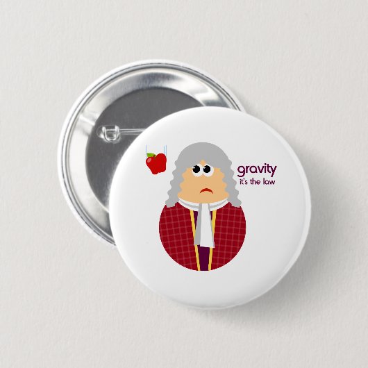Funny Isaac Newton Button (Voorkant /achterkant)