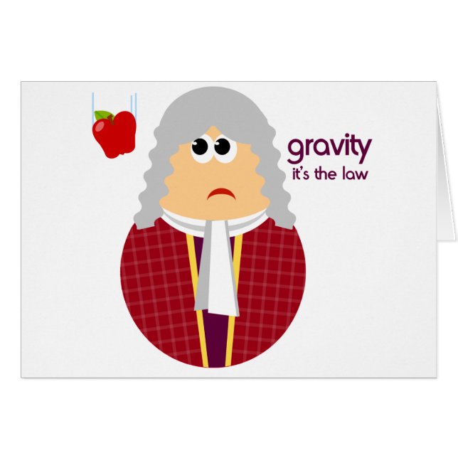 Funny Isaac Newton Card (Voorkant Horizontaal)