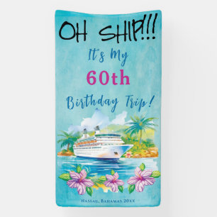 Funny Island Beach 60e verjaardag Cruise Ship Deur Spandoek