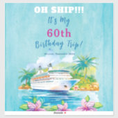 Funny Island Beach 60e verjaardag cruise Sticker (Vel)