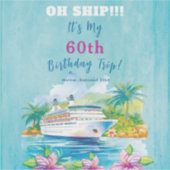 Funny Island Beach 60e verjaardag cruise Sticker (Voorkant)
