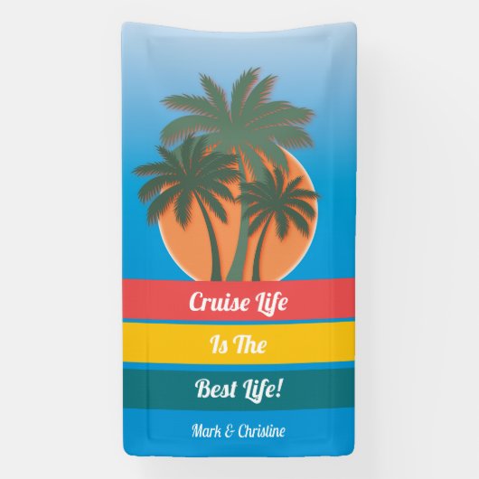 Funny Island Beach Cruise Ship Deuren Deurdecor Spandoek (Verticaal)