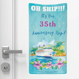 Funny Island Beach Jubileum Cruise Ship Door Spandoek