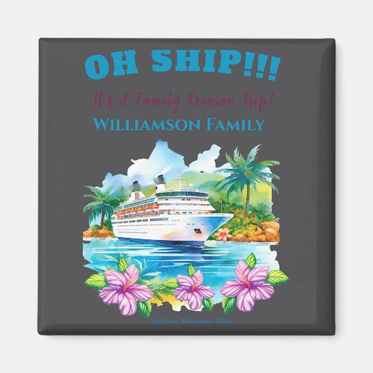 Funny Island Cruise Ship Family Reunion  Magneet (Voorkant)