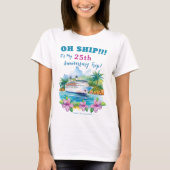Funny Island Cruiseschip Bruiloft Jubileum T-shirt (Voorkant)