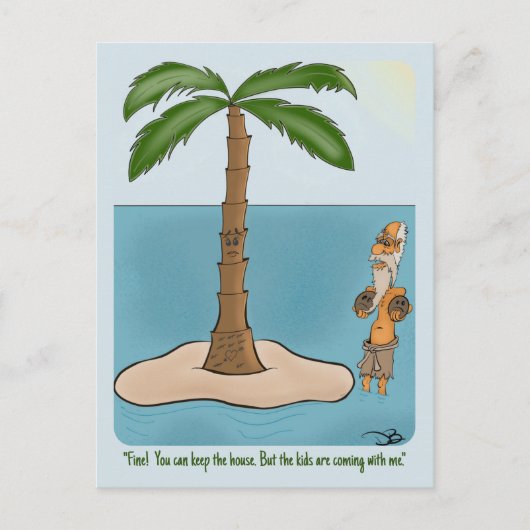 Funny Island echtscheiding Briefkaart (Voorkant)