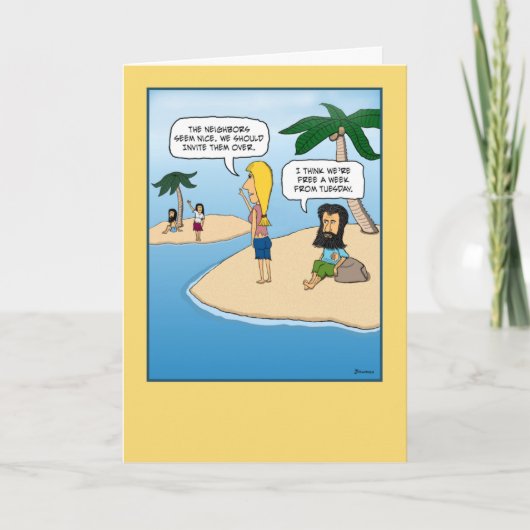 Funny Island Grouch Birthday Kaart (Voorkant)