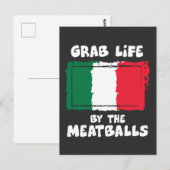 Funny Italiaanse Gift Idea Meatball Italië vlag1 Briefkaart (Voorkant / Achterkant)