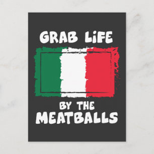 Funny Italiaanse Gift Idea Meatball Italië vlag1 Briefkaart