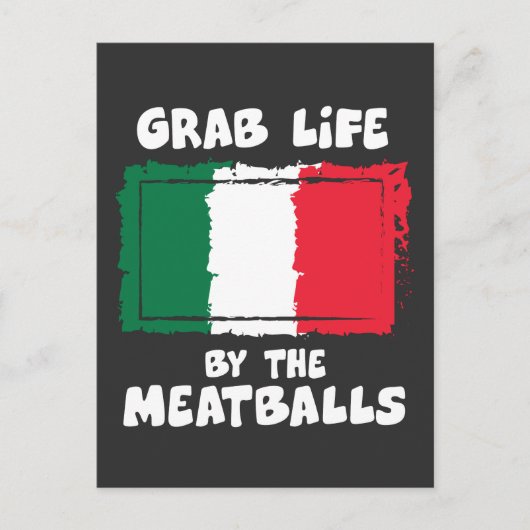 Funny Italiaanse Gift Idea Meatball Italië vlag1 Briefkaart (Voorkant)