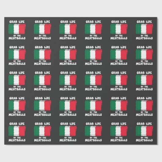 Funny Italiaanse Gift Idea Meatball Italië vlag1 Cadeaupapier (Vlak)