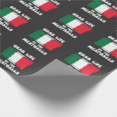 Funny Italiaanse Gift Idea Meatball Italië vlag1 Cadeaupapier (Hoek)