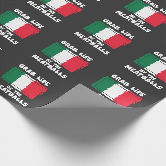 Funny Italiaanse Gift Idea Meatball Italië vlag1 Cadeaupapier (Hoek)
