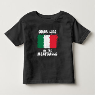 Funny Italiaanse Gift Idea Meatball Italië vlag1 Kinder Shirts