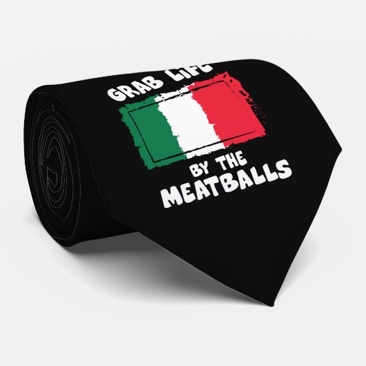 Funny Italiaanse Gift Idea Meatball Italië vlag1 Stropdas (Opgerold)