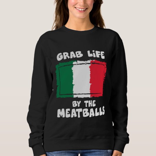 Funny Italiaanse Gift Idea Meatball Italië vlag1 Trui (Voorkant)