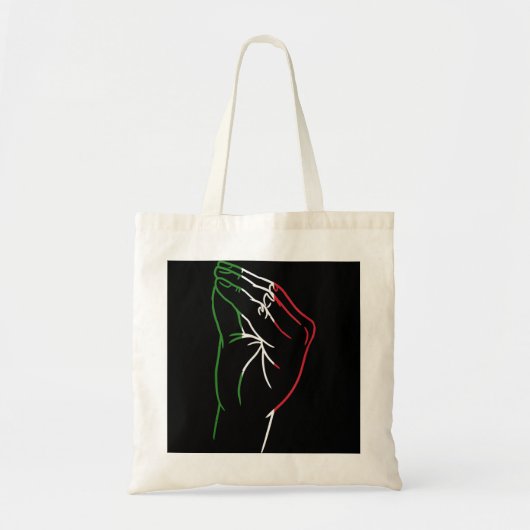 Funny Italiaanse hand Gesture Italiaanse vlag Ital Tote Bag (Voorkant)