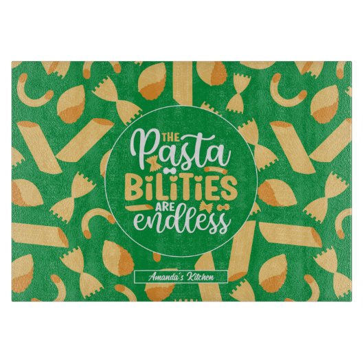 Funny Italiaanse Quote Retro Pasta Pattern Snijplank (Voorkant)