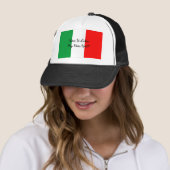 Funny Italian Accent and Flag of Italië Trucker Pet (In situ)