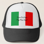 Funny Italian Accent and Flag of Italië Trucker Pet (Voorkant)