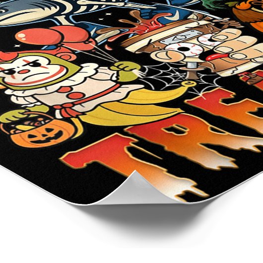 Funny Italian Brain Rot Italian Brainrot Halloween Poster (Hoek)