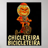 Funny Italian Brainrot Kids Meme Chicleteira Bicic Poster (Voorkant)