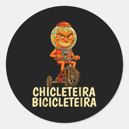 Funny Italian Brainrot Kids Meme Chicleteira Bicic Ronde Sticker (Voorkant)