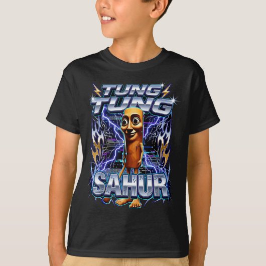 Funny Italian Brainrot Tung Tung Tung Sahur  T-shirt (Voorkant)