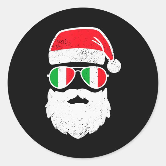 Funny Italian Christmas Pajama Funny Italian Match Ronde Sticker (Voorkant)