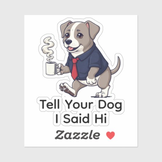 Funny Italian Greyhound Business Suit Coffee  Sticker (Vel)