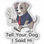 Funny Italian Greyhound Business Suit Coffee  Sticker (Voorkant)