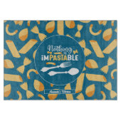 Funny Italy Food Pun Retro Italy Pasta Pattern Snijplank (Voorkant)